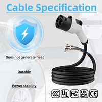 Nouveau câble de charge EV portable Deedian 10A DC 750V en TPU noir et blanc, 5 mètres, tête de pistolet, durée de vie mécanique 10000 cycles, 1 an