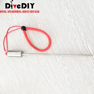 Scuba Diving SS Alloy Dive Lobster Stick Pointer Rod With Hand Rope Lanyard Underwater Shaker Noise Maker