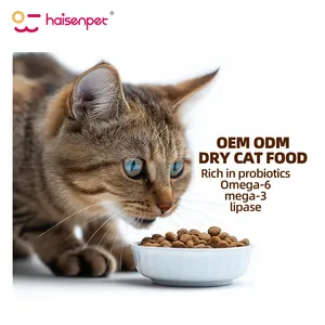 مصنع طعام الحيوانات الاليفة أوميجا-3 أوميجا-6 حزمة تسمية خاصة محتوى البروتين 25% -45% طعام القطط الجاف
