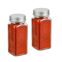 Bocaux en verre carrés vides pour assaisonnements, qualité alimentaire, mini 4oz 120ml, avec bouchons en aluminium