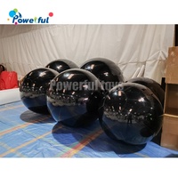 Boule miroir gonflable suspendue ballon miroir sphère miroir géant pour décoration boule noire scellée