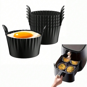 Premium Food Grade Easy Release Nonstick <b>Silicone</b> Egg Cake Mould Cups Air Fryer <b>Baking</b> Ramekins - Product Image 1