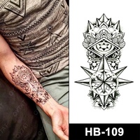 Fournitures de fête en gros étanche à l'eau longue durée encre temporaire corps maquillage faux demi bras autocollant de tatouage pour hommes femmes