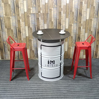 Tabouret en fer forgé américain, chaise rétro en baril à huile, café, bar industriel, ensemble table et chaise de restaurant