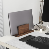 Support vertical pour ordinateur portable gain de place avec rehausseur d'écran, organisateur de bureau pour petit bureau