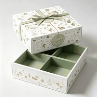 Cajas de Regalo Navideñas con Tapa y Base con Lindos Diseños de Santa Claus y Muñeco de Nieve, Ideales para Empaque Festivo