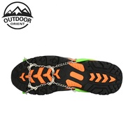 Crampons d'alpinisme professionnels portables avec pointes anti-neige et anti-glace en silicone et acier inoxydable pour l'hiver