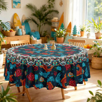 Nappe Imprimée Poissons Koi et Lotus, Style Tendance, Imperméable, Rectangulaire, pour Restaurant et Décoration Intérieure, Prix Usine