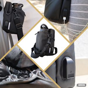 Bolsa de Gimnasio Magnética con Porta Botella de Agua, Bolsa Bandolera Impermeable con Puerto USB para Cargar el Teléfono, Bolsa Cruzada para Botellas de Viaje para Hombres y Mujeres - Product Image 4