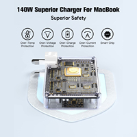 Adaptateur secteur universel 140W UK/US/EU/AU Type-C avec câble de charge rapide, chargeur mural pour MacBook, directement de l'usine
