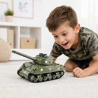 Vente en gros de jouets de char militaire en alliage moulé sous pression avec lumière et son, trappe ouvrable, tourelle rotative, modèle de char en métal pour enfants