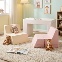 Ensemble table et chaise pour enfants en mousse haute résilience, fabrication OEM ODM, revêtement PU antimicrobien, canapé de jeu intérieur pour tout-petits