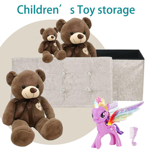 Nhà Máy Bán buôn tùy chỉnh Trắng nghiền nhung gấp lưu trữ Ottoman & Phân phòng khách sofa Ottoman băng ghế dự bị footstool - Product Image 3