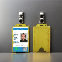 Porte-badge rigide en plastique horizontal/vertical de haute qualité OEM ODM, élégant et durable, adapté pour protéger les cartes d'identité rigides