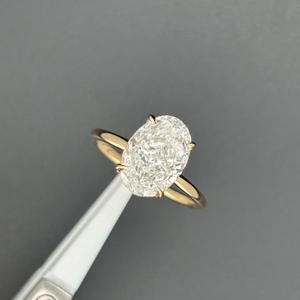 HQ Gems D VS1 IGI CVD Diamond 18K 14K Yellow Gold Oval <span class=keywords><strong>2</strong></span> Carat Lab Diamond Ring - Product Image 6