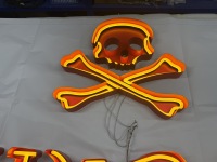 Lettres en relief 3D personnalisées avec éclairage frontal LED, logo orange doré illuminé pour la publicité de restaurant, bar, devanture de magasin