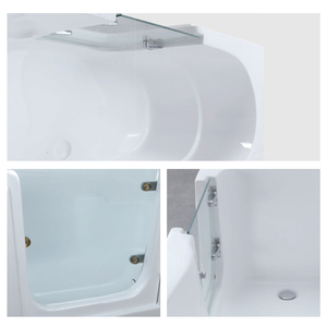 Mandrex moderno acrílico blanco ecológico independiente 1,8 m remojo asiento puerta Combo masaje 60gal + escurridor bañera - Product Image 4