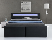 Willsoon modernes gepolstertes king-size-pu-bett mit gashebebett mit led-licht größe und farbe verfügbar