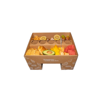 Caja Kraft Personalizable Ranurada con Laminado Mate, Materiales Reciclados, para Fiestas, Picoteo, Apilable, Grado Alimenticio, Fiambrera para Llevar, Delicatessen