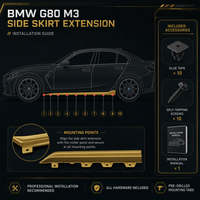 Extensions de jupes latérales en fibre de carbone sèche pour BMW M3 G80 Competition 2021-2023