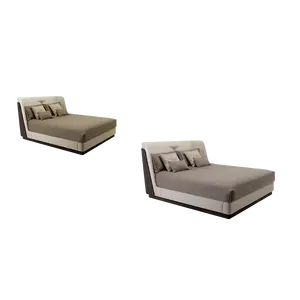White Solid Wood Double Real Leather Bed Furniture Bed Set Modern Upholstery Luxury King Size Genuine Leather Bed