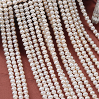 Perles d'eau douce naturelles blanches sans noyau, forme pomme de terre, qualité AA, 6-6,5 mm, pour matériel de bricolage, longueur 38 cm
