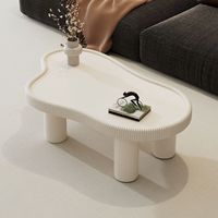 Table basse de salon en verre trempé de style nordique, design nuage, style crème, minimaliste, multifonctionnelle, meubles de salon