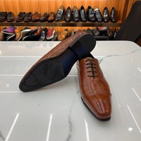 Nouvelles Chaussures Habillées Pointues pour Hommes en Cuir Véritable Gaufré Respirant – Style Affaires