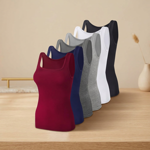 Women Vintage Solid Color Knitted <b>Tank</b> <b>Tops</b> Scoop Neck Breathable Casual Wear 100% Nylon Regular Length Front Logo - Product Image 3