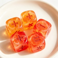 Dés en résine gravés élégants pour enfants, dés vintage ambre, dés de plage au coucher du soleil, dés de mahjong, ensemble de dés de fête