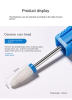 5 pièces manucure perceuse électrique accessoire carbure de tungstène polisseuse à ongles Bit 3/32 taille différentes couleurs épaisseur céramique