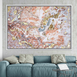 <b>Gold</b> Marble Glass Wall Art: Elegant Printed Canvas Home Decor,WHITE <b>FRAMED</b> CANVAS - Product Image 3