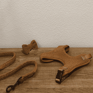 Harness Teddy Mesh Super lembut, jenis Step-in ramah lingkungan tali anjing Set dasi kupu-kupu kain anjing mewah beruang kecil dan sedang - Product Image 1