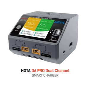 Hota D6 Pro 200W ac/ 650W DC ชาร์จ15A คู่ | 1-6S lipo/ ชาร์จไร้สายสำหรับเฟิร์มแวร์ FPV/RC UAV <span class=keywords><strong>2</strong></span>.8 "LCD & USB - Product Image 1