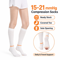 Chaussettes de compression pour femmes 15-21 mmHg, hauteur genou, compression graduée, soutien du mollet pour les voyages, la marche et le quotidien