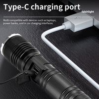 Lampe torche puissante à longue portée à haut lumen, lampe torche LED rechargeable 26650, lampe torche puissante
