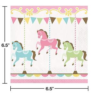 Juego de Platos, Servilletas y Vasos de Papel para Fiesta de Cumpleaños con Diseño de Carrusel, Suministros para Fiesta de Cumpleaños, Sirve para 16 Personas, Paquete Individual - Product Image 3