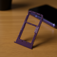 Remplacement de la tiroir de carte SIM et de la coque en ABS violet pour Motorola Moto G8