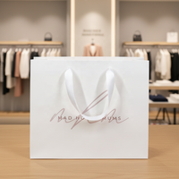 personnalisé OEM papier d'art classique simple réutilisable sac à provisions en papier blanc pour vêtements vêtements robes