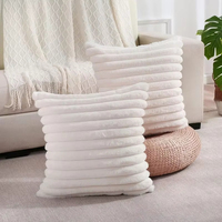 Grand épais rayé Super doux couleur unie taie d'oreiller 45x45cm canapé décor housse de coussin