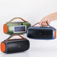 Nouvelle Enceinte Solaire Bluetooth P1089S Portable Extérieure avec Poignée, Stéréo, Basses Puissantes, Sans Fil, Radio FM, Lecteur Carte TF, OEM