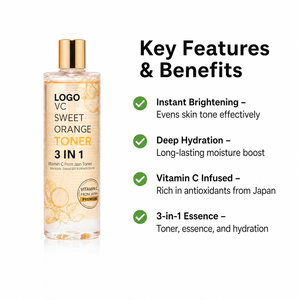 HKH Tonique Visage 3-en-1 à l'Orange Douce, Sérum Doux Éclaircissant et Hydratant à la Vitamine C, Anti-Points Noirs, Soin Quotidien de la Peau - Product Image 3