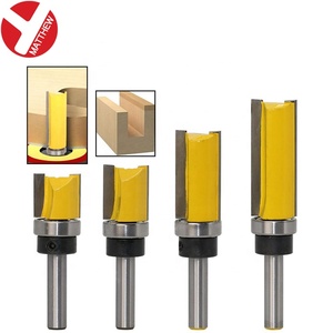 8mm modello di gambo rotondo punta doppia flauto un cuscinetto attaccato 3/4 "larghezza 20mm 25mm 38mm 50.8mm lunghezza lama in carburo manico in lega - Product Image 1