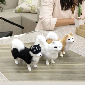 Alaska realistico soffice cane Husky 5 pollici fatto a mano in miniatura modello realistico animale peluche PP cotone decorativo da scrivania giocattoli - Product Image 2