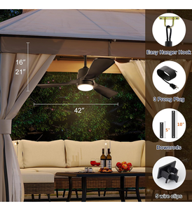 Ventilateurs de plafond d'extérieur pour patios avec éclairage, étanches, résistants à l'humidité, suspendus, NOUVEAUX ventilateurs de plafond <span class=keywords><strong>BAHE</strong></span> Inch - Product Image 2