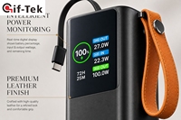 20000mAh 100W GaN Power Station dengan Kabel Retractable Pengisian Cepat Tahan Air Paduan Aluminium