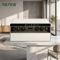 NISKO Coffre-fort numérique en acier à double tiroir avec remontoir de montre intelligent à empreinte digitale et antivol intégré pour chambre à coucher et armoire