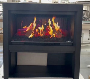 <span class=keywords><strong>Cheminée</strong></span> électrique à <span class=keywords><strong>flamme</strong></span> LED holographique avec armoire, autoportante, télécommande, usage domestique - Product Image 4