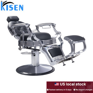 Kisen Free Shipping Hot Sale Luxury Modern Black Leather with <b>Silver</b> Metal Spa Pedicure No Plumbing Massage <b>Chair</b> For Salon - Product Image 3