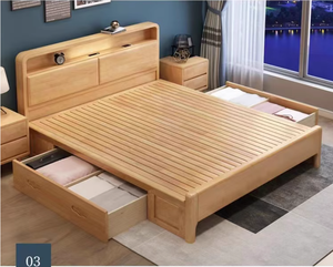 现代简约木质1.8米特大床夜灯经济型储物软靠背选项1.5米1.2米双人床传统 - Product Image 6